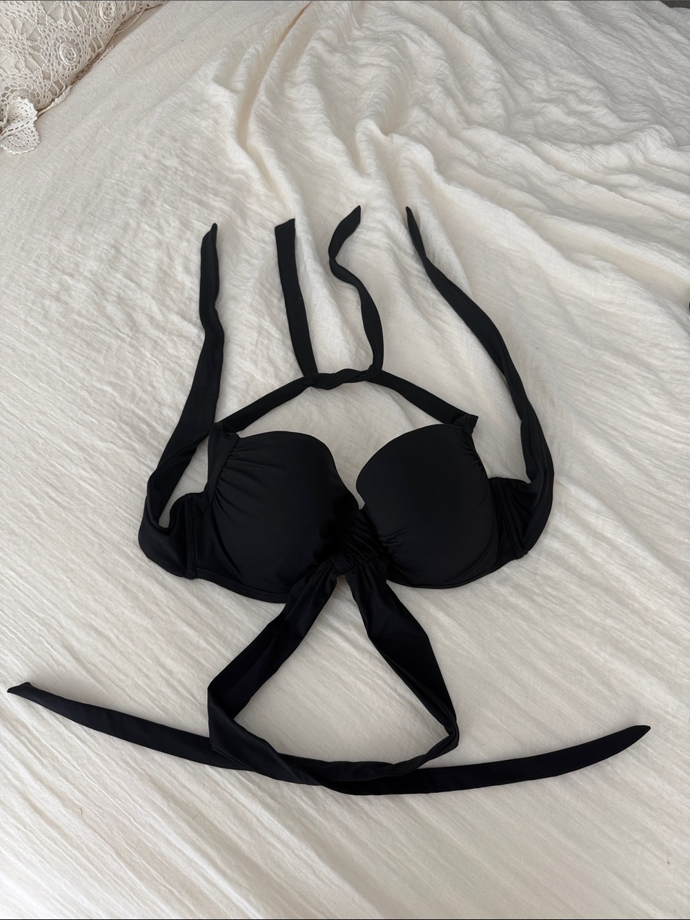 Victoria's Secret Black Halter Push-Up Bikini Top